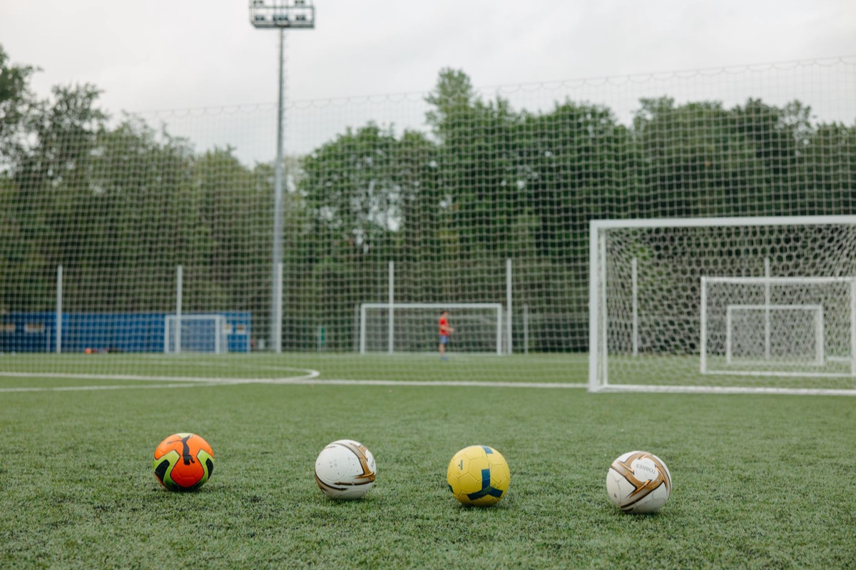 Sports field with DRS equipment