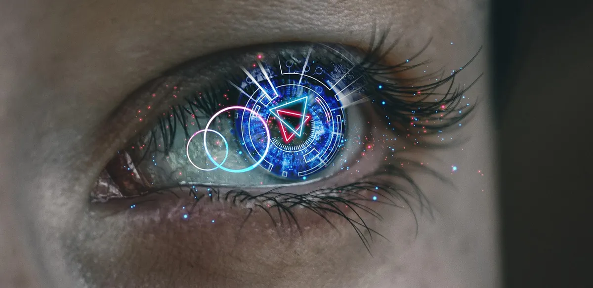 eye, bionic, reflection, artificial, iris, the apprentice, sight, vision, robot, sci-fi, fantasy, art, close-up, the sight, robot eye, artificial eye, bionic vi